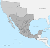 Die deelstate van Meksiko in 1836