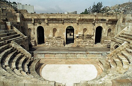 English: Roman Odeon in Amman Polski: Rzymski teatr muzyczny "Odeon" w Ammanie