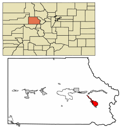 Location of Minturn in Eagle County, Colorado.