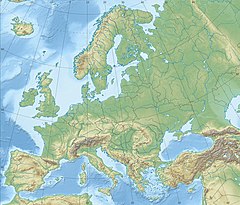 Förhistoriska pålhus i Alperna på kartan över Europa