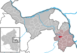 Läget för Köngernheim i Landkreis Mainz-Bingen