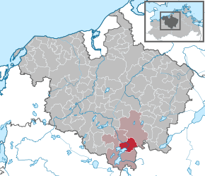 Poziția Kuchelmiß pe harta districtului Rostock