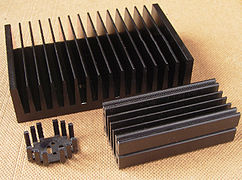 Exemples de radiateurs utilisés pour le refroidissement en électronique.