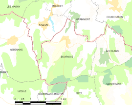Mapa obce Bournois