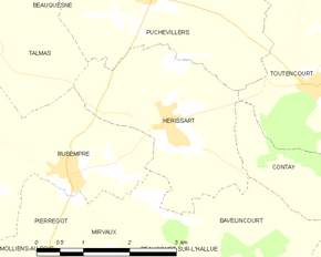 Poziția localității Hérissart