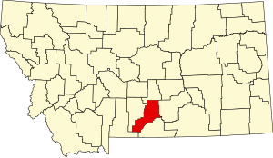 Map of Montana highlighting Stillwater County