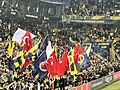 Aynı maçta açılan Fenerbahçe ve Türk bayrakları.