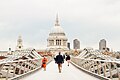 Crossing the bridge, looking towards St Paul's Cathedral