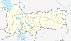 Mapa konturowa obwodu wołogodzkiego, na dole znajduje się punkt z opisem „Wochtoga”