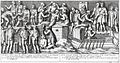 English: Fight scenes from the Dacian-Roman wars, derived from Trajan's Column and Tropaeum Traiani. Eitching, Rome, 1667 Română: Scene de luptă din războaiele daco-romane, derivate de pe Columna lui Traian și Tropaeum Traiani. Gravură în metal, Roma, 1667