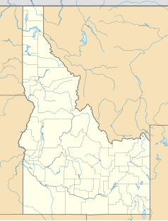 Mapa konturowa Idaho, na dole po prawej znajduje się punkt z opisem „Inkom”