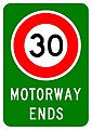 (A41-4) Motorway Ends (30 km/h speed limit)