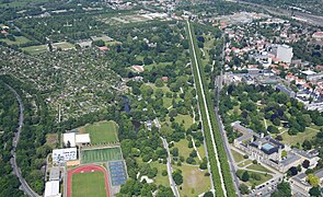 Vista aérea de los jardines de Jorge