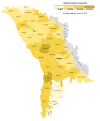 Votes won by the 'Our Moldova' Alliance (AMN) in the April 2009 legislative election by raion and municipality