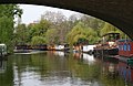 Houseboats on the Flutgraben of the Landwehr Channel in the channel Underlock (Unterschleuse).