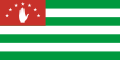 The breakaway flag of Abkhazia features a red canton with a white right hand and seven white stars on it.