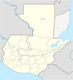 Mapa konturowa Gwatemali, blisko centrum na lewo znajduje się punkt z opisem „Chajul”