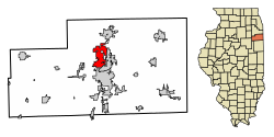 Location of Bourbonnais in Illinois