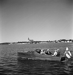 President Kyösti Kallio i Kulturanta utanför Nådendal, 1937