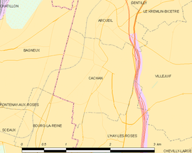 Mapa obce Cachan
