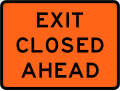 (TW-20.1) Exit closed ahead