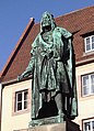 Nürnberg, Albrecht Dürer-Denkmal auf dem Albrecht-Dürer-Platz, Bronze, nach einem Modell von Christian Daniel Rauch von Jakob Daniel Burgschmiet 1849 gegossen