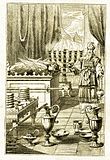 Sumu Sacerdote Aarón nel Tabernáculo. Grabáu de Carl Poellath, Schrobenhausen, 1885