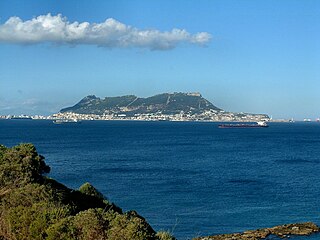 Gibraltar seen from Punta del Canero.