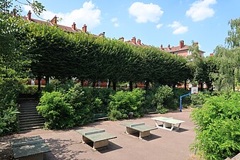 Square Léon-Bourgeois, dans la cité-jardin.