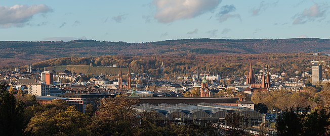 Wiesbaden city center in fall