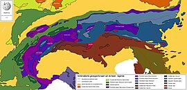 Geologická mapa Álp