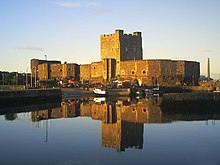 Carrickfergus Castle, reflections at sunset - geograph.org.uk - 1098306.jpg