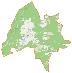 Mapa konturowa gminy Cekcyn, u góry znajduje się punkt z opisem „Szczuczanek”