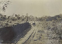 Decauville-Bahn beim Bau der Madeira-Mamoré-Eisenbahn, 1907