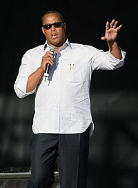 McPherson, speaking at a pep rally for the Syracuse Orange, at the 2009 New York State Fair.