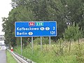 Silnice E28, dopravní značka na polsko-německé hranici