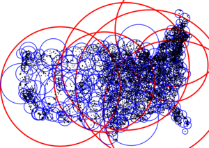 M-trees are similar to the R-tree, but use nested spherical pages. Splitting these pages is, however, much more complicated and pages usually overlap much more.