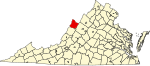State map highlighting Highland County