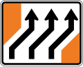 (TW-8.1) Lane management (three lanes shift to the right)
