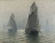 Sailingboats in the mist