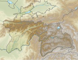 Location of Zorkul on the border of Afghanistan and Tajikistan.