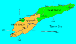 Lokasi Timor Barat di Pulau Timor