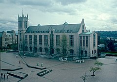 Gerberding Hall, viewed from Odegaard in 1984