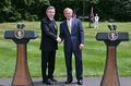 Prime Minister Gordon Brown and President George W. Bush having their first meeting at Camp David, 2007