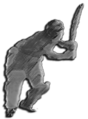 shadow figure of batting