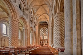 Arhitectura romanică: Interiorul Catedralei din Durham (Durham, Regatul Unit), 1093-1133