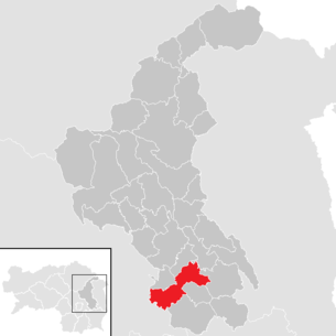 Lage der Gemeinde Gleisdorf im Bezirk Weiz (anklickbare Karte)