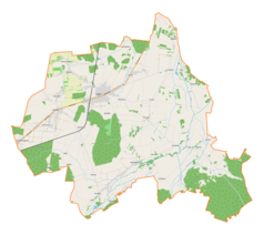 Mapa konturowa gminy Kłomnice, po lewej znajduje się punkt z opisem „Witkowice”