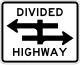 Zeichen R6-3 Kreuzung mit geteilten Fahrwegen
