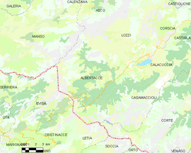 Mapa obce Albertacce